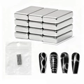 Silver rectangular cat eye nail magnet set with dimensions 10mm x 5mm x 1.8mm for DIY manicure - CT-33 Crocodile Pattern Magnet