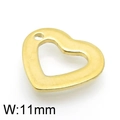 Minimalist gold hollow heart charm pendant in stainless steel with 11mm width detail - Gold (KLJ4765-Z)
