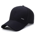 Black casual baseball cap with breathable texture and a metal Fashion nameplate - Adjustable / Navy Blue