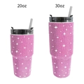 Pink rhinestone double-wall vacuum insulated tumblers available in 20oz and 30oz sizes - 600ml (20oz) / Rose Red