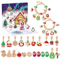 Calendario dell'Avvento di Natale 24 giorni set bracciale fai da te con catene dorate - M-26 (Babbo Natale)