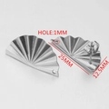 Silver stainless steel fan-shaped earring components with a 1mm hole for DIY jewelry - Style 4 / Steel