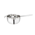 Double spout stainless steel melting pot with long handle for chocolate and wax - 40oz / 304 Steel/Steel Handle / Silver
