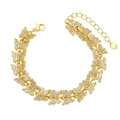 Elegante gouden vlinderarmband met pavé gezette zirkonia en verstelbare sluiting - Stijl D-Volledige Zirkoon Vlinder / Goud