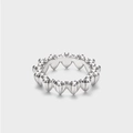 Vintage 925 sterling silver ring featuring a polished continuous heart pattern design - JZ0808-Hearts Linked