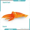 Lifelike orange squid toy model with realistic textures and spots weighing about 46g - Orange Cuttlefish (T15682)