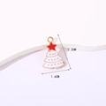 Christmas tree alloy pendant in white enamel with gold trim, 2.2cm height DIY jewelry charm - White Christmas Tree Style 3