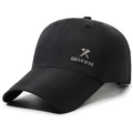 Quick-dry black baseball cap with laser-cut breathability and metal logo detailing - Adjustable / Black