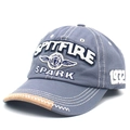 Retro grey baseball cap with Spitfire Spark embroidery and contrast khaki brim detail - Adjustable / Gray