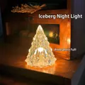 Iceberg crystal night light with warm glow on a wooden table for home bedroom ambiance - Large / Display Box