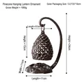 Bougeoir vintage en fonte en forme de pomme de pin avec support en C de 24 cm de haut - Porte-Lampe Pomme de Pin (8807)