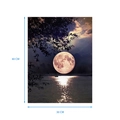 Framed full drill diamond painting featuring a moonlit sea landscape, size 30x40 cm - FGK-01 (Sea and Moon) / 30x40cm (With Frame)