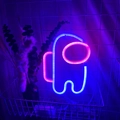 Blue and pink Among Us game character LED neon sign for bedroom wall decoration - 1-2W / Astronaut Among Us Blue Pink