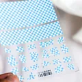 Nail art decals featuring blue and white checkered patterns, product code TS-732 - Blue And White Checkerboard (TS-732)