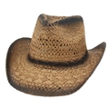 Χειροποίητο ψάθινο καπέλο cowboy με vintage λεπτομέρειες για προστασία από τον ήλιο - Ένα μέγεθος / Χακί Μαύρο (Απλό Καπέλο)