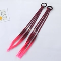Bunte synthetische geflochtene Haarverlängerungen Zopfgummis für Kinder Hip Hop süßer Look. - Fuchsia