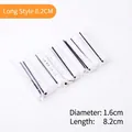 White nylon hair rollers with black elastic straps in 8.2cm length and 1.6cm diameter - Long Type with Cover / 1.6cm / 8.2cm / White