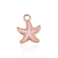 Ciondolo a forma di stella marina rosa con finitura oro rosa per gioielli fai-da-te - Stella marina