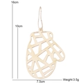 Hollow wooden glove Christmas ornament with jute string, size 10x7.5cm, weight 3.5g - Christmas Glove Style
