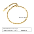 Detailed view of 3mm gold Figaro chain showing 16-21cm length and K18 hallmark tag - Figaro Chain (BR-1393)