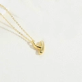 Polished 14K gold plated necklace featuring a 3D letter T pendant on delicate O-chain - Letter Y / Gold