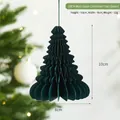 Dark green 10cm honeycomb paper Christmas tree ornament with elegant hanging string - 10cm Multi-layer Christmas Tree / Green