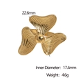 Anillo de flor en acero inoxidable chapado en oro de 18k con detalles de diámetro interior - Dorado
