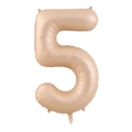 Caramel cream numeral 5 foil balloon for vintage birthday party decoration - Number 5 / Caramel color