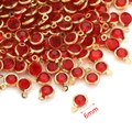 Ciondoli in cristallo rosso 6mm con bordo dorato per creazione gioielli fai-da-te - Rosso