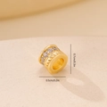 Macro view of gold-plated bead showing 0.7cm diameter and zircon stone details - Gold Double Row Bead