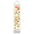 Vintage mushroom wall tapestry with wooden frame and black hanging rope for bedroom - Style 6 / 32.5x130cm