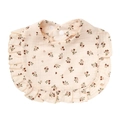 Cotton gauze baby bib with heart leaf floral print, ruffle edges and snap buttons - Heart Leaves