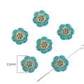 Baroque style 13mm teal flower beads with gold gilding for handmade jewelry DIY - #04 Plum Blossom 45pcs/pack