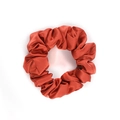 Brick red 100% mulberry silk scrunchie with a soft texture and elegant silk sheen - 3.5cm/19 Momme / Rust red