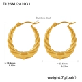 Pendientes de aro con forma de corazón retorcido en acero inoxidable dorado de 28mm - Estilo de Corazón Retorcido Dorado (F126)