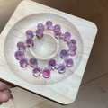 Macro detail of purple faceted crystal beads with iridescent coating and metallic luster - Purple Crystal