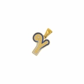 Exquisite gold stainless steel Y-letter pendant with blue and white enamel dot pattern - Letter Y