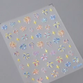 3D embossed fireworks nail stickers M-204 with colorful stars on transparent PET base - M204 (3D Colorful Fireworks Stars)