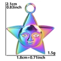 Ciondolo a stella arcobaleno in acciaio inossidabile con rilievo viso, 2,1x1,8 cm - Ciondolo / Arcobaleno