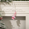 Creatieve roze fluwelen kerstman op wit klimtouw voor feestelijke kerstversieringen - Roze Moderne Stijl
