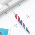 DIY plastic beadable pen featuring a patriotic red, white, and blue star-spangled design - USA Flag Pattern No.3 (68)