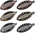 6-piece banana hair clip set in vintage copper, brass, and silver grey finishes - Set 15 (12 Pcs 2 Styles 3 Colors)
