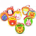 Wooden cartoon animal castanets for kids featuring colorful patterns and red lanyards - Cartoon Animal Castanets
