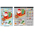 Stickers de Noël avec Père Noël et rennes sur un tableau de dimensions 20x30cm - BQ127 Traîneau de Noël