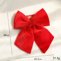 Large 28cm red velvet Christmas bow decoration for Christmas tree and window display - Red (Large)