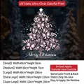 Christmas tree window sticker with butterfly patterns and Merry Christmas text in various sizes - Small Size【40*50CM】
