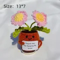 Handmade crochet sunflower plant in pot with Thank You For Helping Me Grow card - Positive Potted-Double Head Daisy Pink