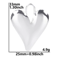 Detailed view of silver heart pendant with dimensions 33mm by 25mm and weight 4.9g - S453-Solid Textured Heart / Silver