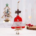 Wooden Merry Xmas hanging sign with bells and snowflakes for Christmas tree decoration - Style with Bells