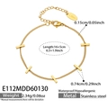 Detail showing dimension and weight of gold minimalist bamboo style stainless steel bracelet - Gold (16+5cm)